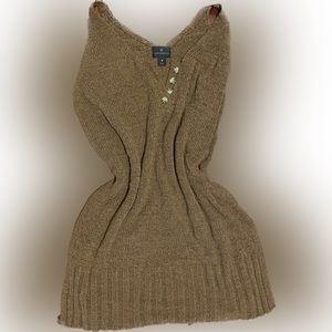 Brown knit long tank top
